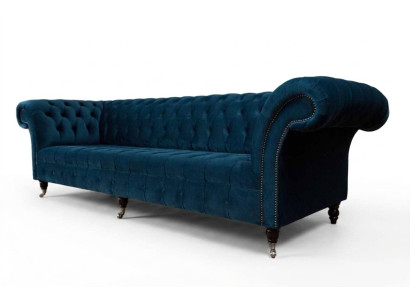 Designer sofa 3-seater Chesterfield upholstered sofas seat three-seater textile
