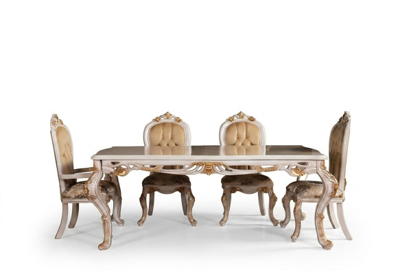 Dining table set dining room table chair set 4x chair wood 5-piece