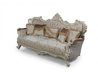 Chesterfield Baroque Three-Seater Couch Furniture Sofas Fabric Gold Sofa