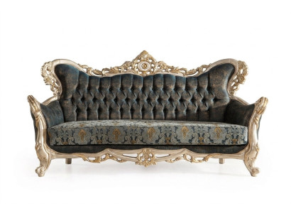 Baroque three-seater Chesterfield couch furniture sofa couches fabric gold