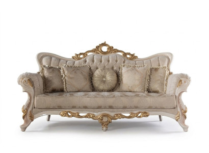 Chesterfield baroque couch furniture sofa sofas fabric gold three-seater