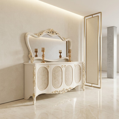 Luxury furniture living room sideboard with mirror design console sideboard wood
