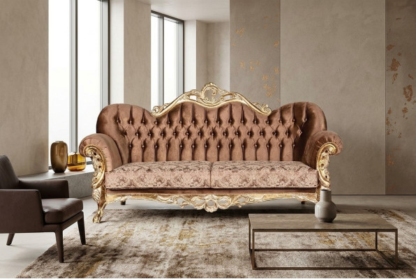 Classic Three-Seater Baroque Sofa Furniture 3-Piece French Furniture