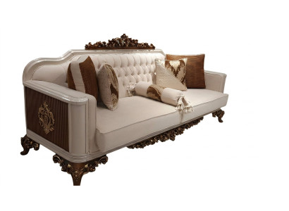 Three-seater Chesterfield Baroque Couch Furniture Sofa Sofas Fabric Gold