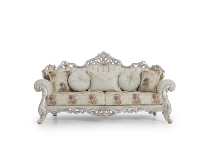 Luxury Three-Seater Couch Upholstered Furniture Velvet Baroque Rococo 3-Seat Sofa