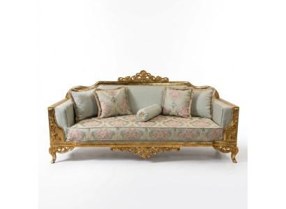 Classic Three-Seater Couch Baroque Beige 3-Seater Sofa Couches Furniture Sofas