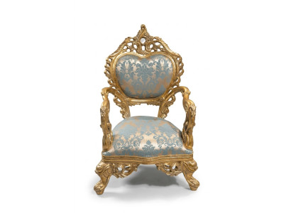 Baroque Armchair Single-Seater Couch French Chair with Carved Legs