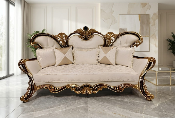 Living room sofa couch furniture classic decor 3-seater couches