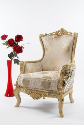 Classic throne armchair chair furniture baroque armchair chesterfield velvet