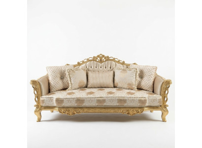Chesterfield Sofa Baroque Couch Wood Velvet Three-Seater Classic Sofas Furniture