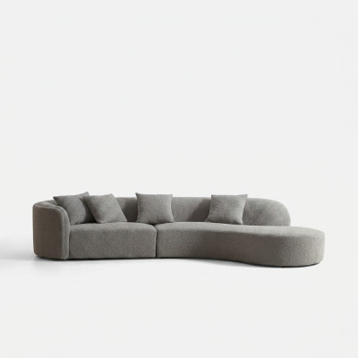 Gray five-seater luxury sofa large living room set modern furniture new
