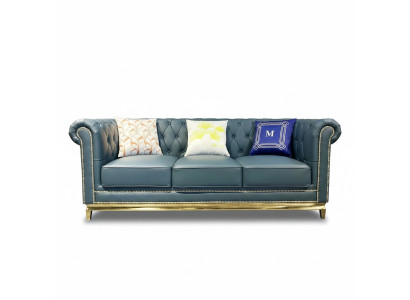 Chesterfield sofa couch furniture three-seater couches fabric stainless steel frame