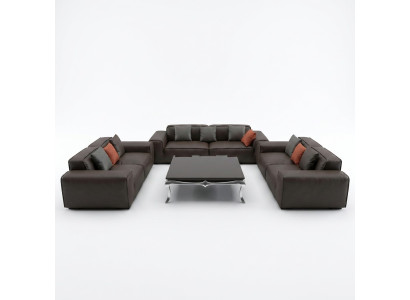 Black Premium Sofa Set 3+3+3 Seater Luxury Living Room Furniture Couch