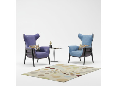 Luxury Single-Seater Armchair Blue Living Room Upholstered Chair Furniture Modern Design