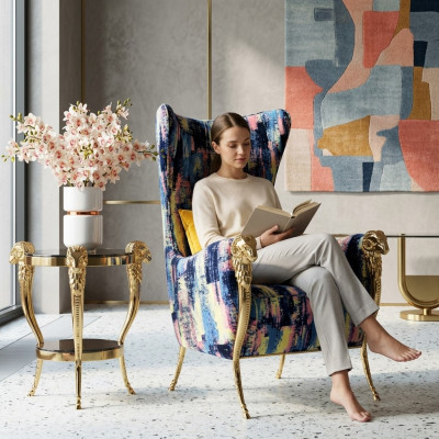 Armchair, wingback chair, couches, furniture, television design, furniture, interior decoration.