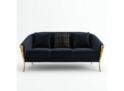 Three-seater couch upholstery furniture velvet luxury furnishing fabric couches