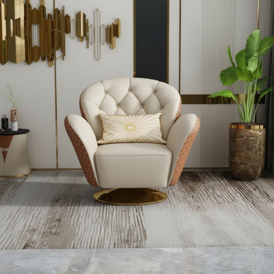 Rotatable Chesterfield Armchair Upholstered Furniture Single-Seater