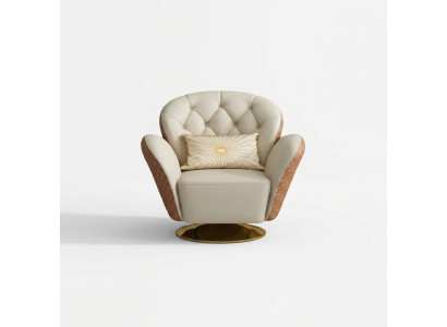 Rotatable Chesterfield Armchair Upholstered Furniture Single-Seater