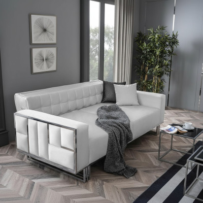 Adjustable Multifunction Couch Sofa Two-Seater Design Sofas White