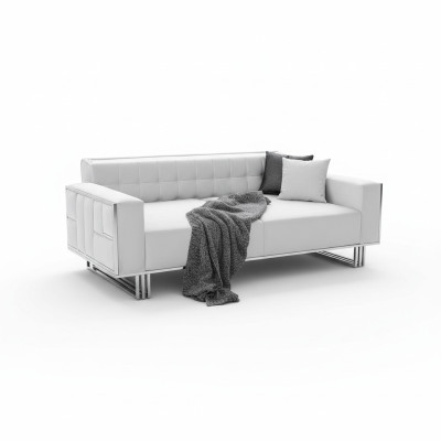 Adjustable Multifunction Couch Sofa Two-Seater Design Sofas White