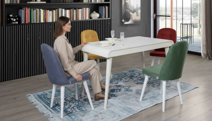 Dining room dining set furniture set seating dining table padded ensemble 5-piece set.