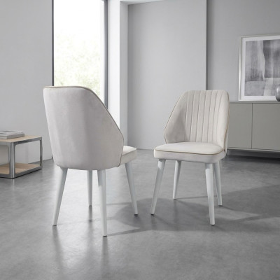 White upholstered chair luxury dining room furnishing single-seat chair stylish