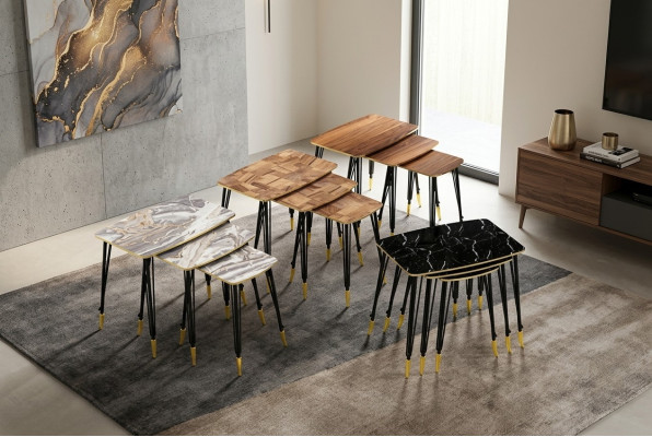 3 luxurious coffee tables with black stainless steel legs for your living room