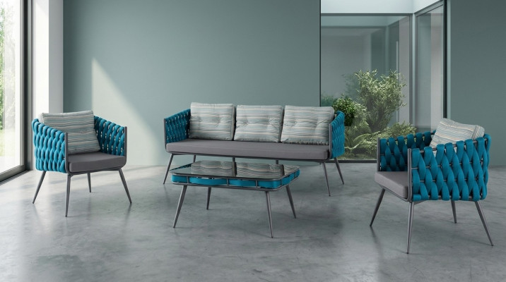 Terrace Set Luxury Sofa Set Three-Seater Two-Seater Coffee Table