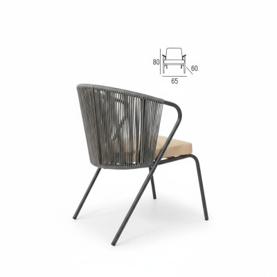 Chair with soft stainless steel leg and round gray backrest