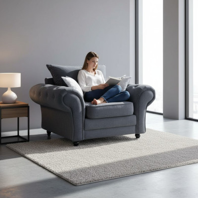 Armchair single-seater Chesterfield couch sofa upholstered furniture velvet