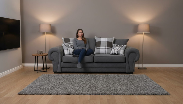 Three-seater couch upholstered furniture velvet couch fabric sofa 224cm couches.