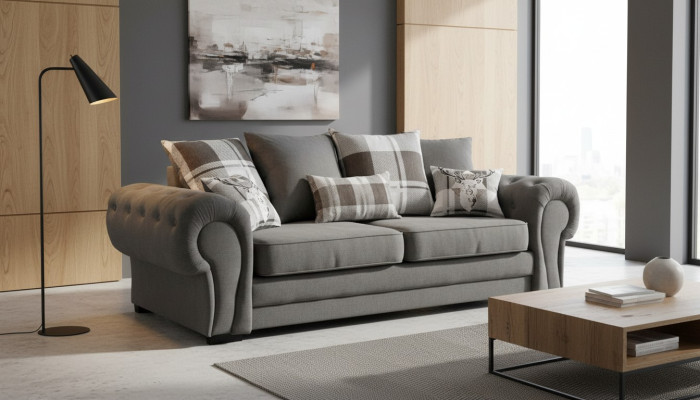 Three-seater couch upholstered furniture velvet couch fabric sofa 224cm couches.