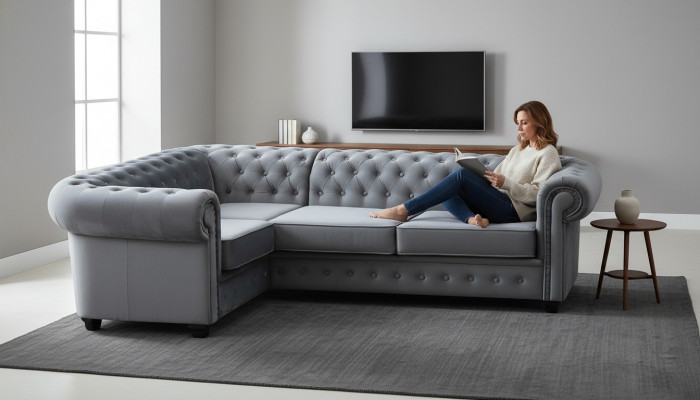 Chesterfield sofa couch upholstery furniture corner set sofas couches fabric textile