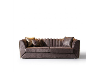 Luxurious 3-seater taupe sofa for living room furniture