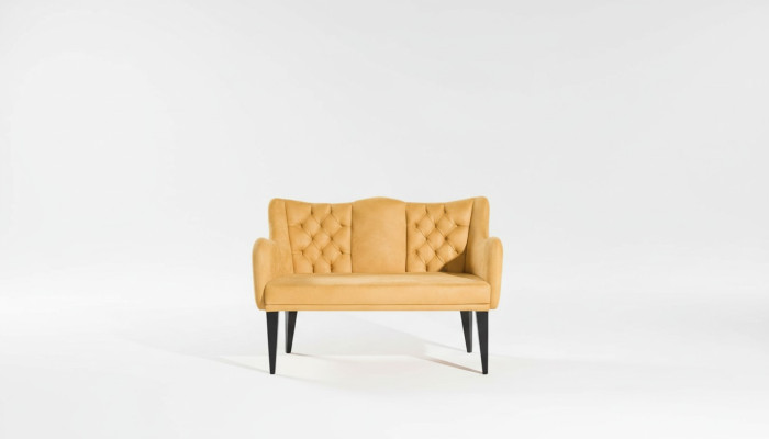 Modern luxury orange two-seater sofa
