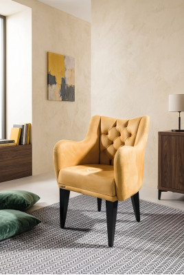 Luxury orange armchair for living room, individual armchair, television armchair, new reading armchair