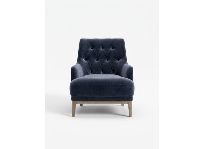 Blue Exclusive Chesterfield Armchair Living Room Single-Seater Wooden Frame