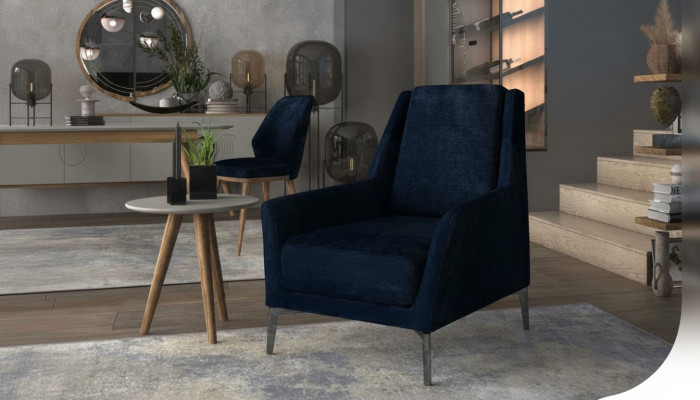 Blue Relax Armchair Modern Single-Seater Living Room Furniture Club Chair New