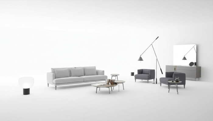 Gray Upholstered Group Set Couch Ensemble Sofa Furnishing Luxury Furniture New