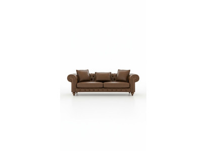 Brown three-seater living room couch luxury leather sofas style furniture new