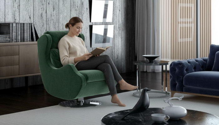 Green armchair living room furniture single-seater stylish cocktail chair modern