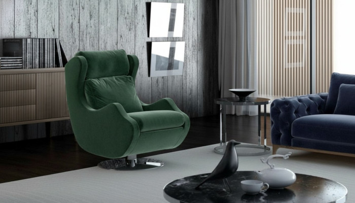 Green armchair living room furniture single-seater stylish cocktail chair modern