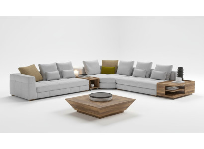 White corner sofa set textile sofas luxury couches L-shaped set new