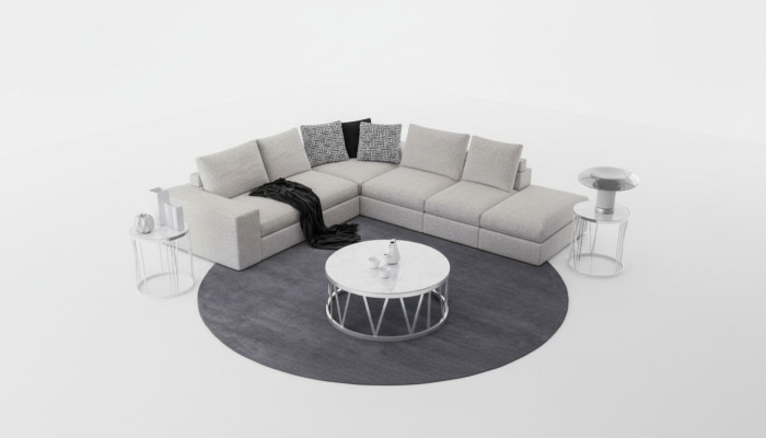 White corner sofa upholstered corner suite luxury L-shape sofas modern design