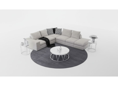 White corner sofa upholstered corner suite luxury L-shape sofas modern design