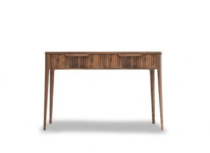 Wood console table, walnut natural - Toros black marble.