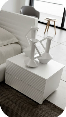 White luxury nightstand storage bedroom furniture small side table