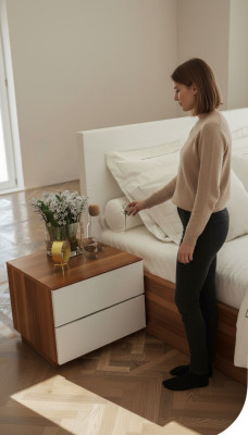 Brown bedroom nightstand modern solid wood bedroom furniture new