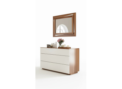 White Brown Bedroom Dresser Luxury Console Storage Noble Solid Wood Furniture