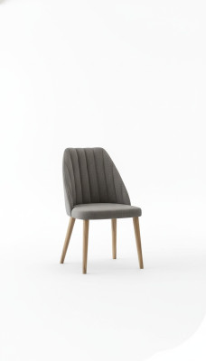 Luxury gray fabric kitchen chair with medium softness in wood